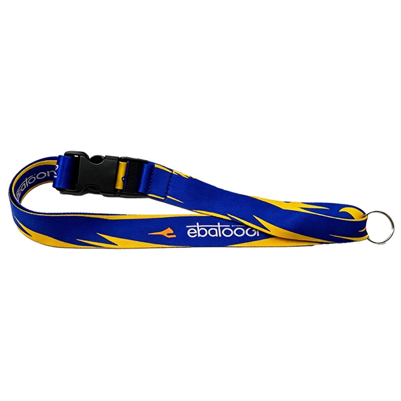 Custom Full Color Sublimation Polyester Lanyard with 25mm Double Metal Split Rings