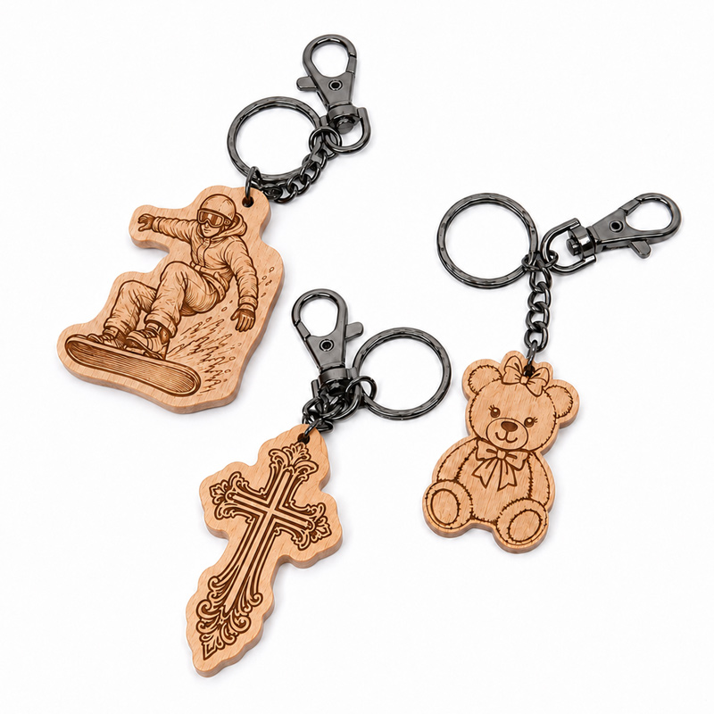 Wood keychains