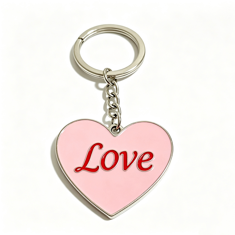 Custom Heart-Shaped Soft Enamel Metal Keychain