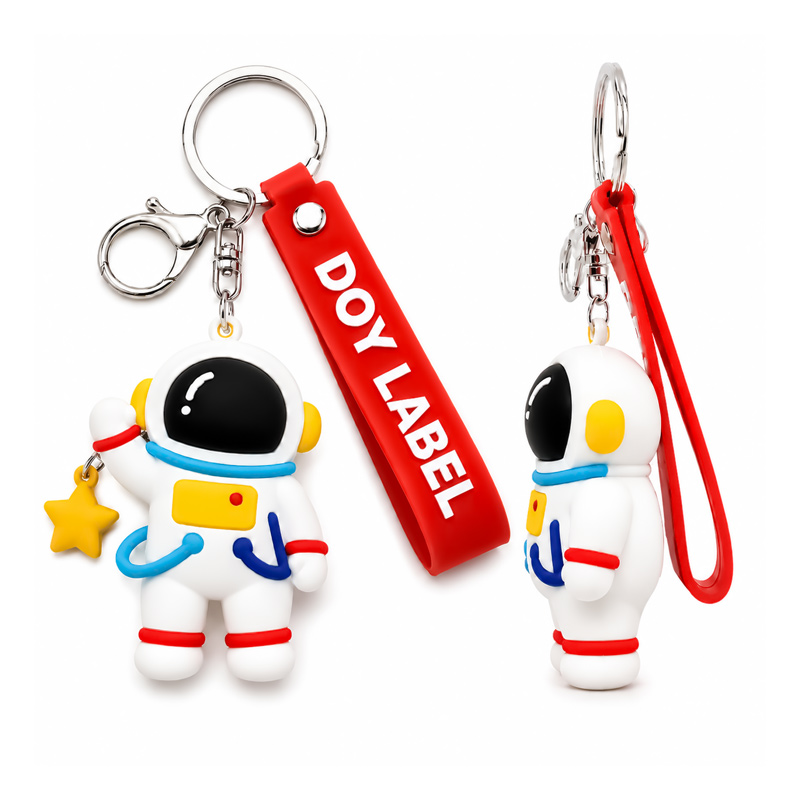 Custom 3D Design Soft PVC Rubber Keychains with Wrist Strap