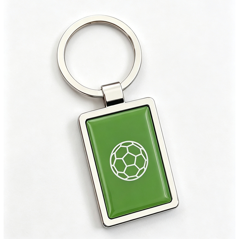 Zinc Alloy Keychain with Printed Insert & Epoxy Dome