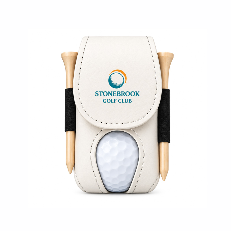 Portable PU Leather Golf Ball Pouch Clip on Golf Tee Storage Holder Mini Golf Ball Carry Bag