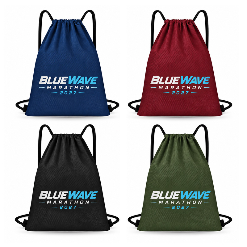 Custom Logo Lightweight Polyester Drawstring Backpack for Marathon Events