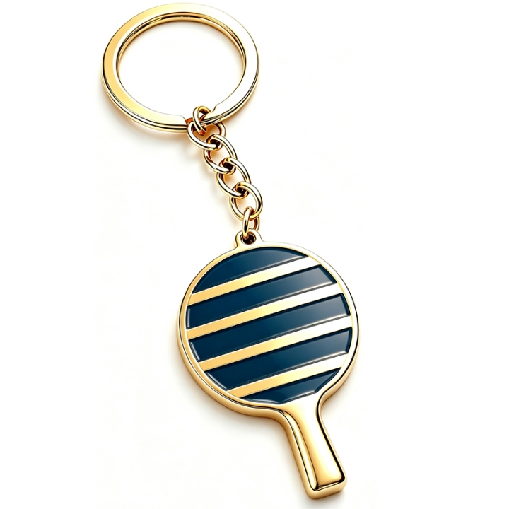 Zinc Alloy 3D Double-Sided Pickleball Paddle Keychain