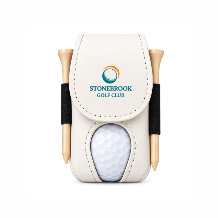 Portable PU Leather Golf Ball Pouch Clip on Golf Tee Storage Holder Mini Golf Ball Carry Bag