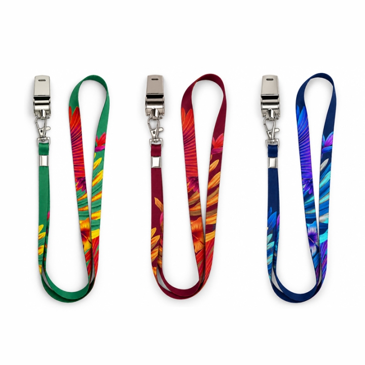 Custom Printed Whistle Lanyard with Metal Whistle
