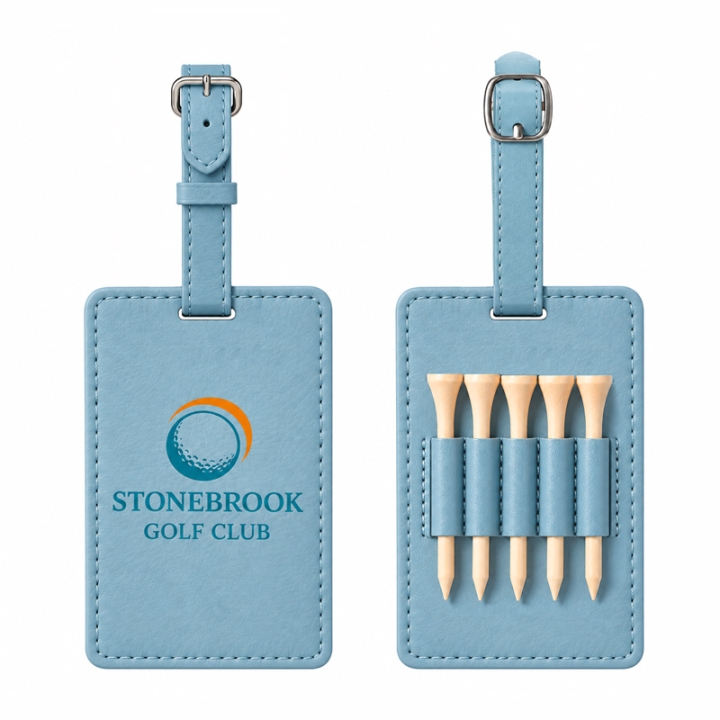 Durable PU Leather Golf Tee Holder with 5 Holes Portable Golf Tee Storage