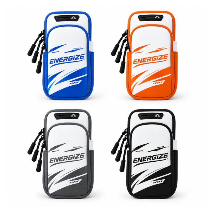 Custom Logo Running Phone Armband Bag with Zipper Pockets