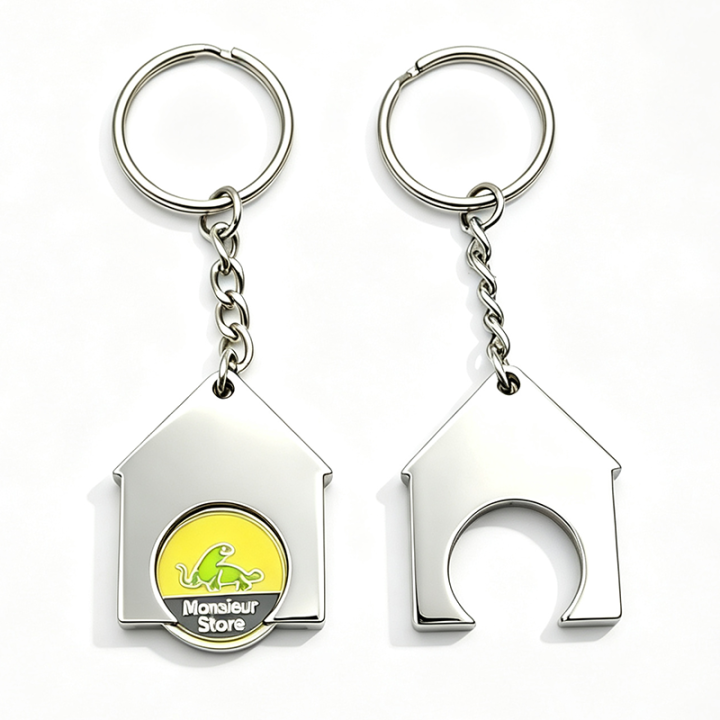 Custom Logo Soft Enamel House shape holder Keychain