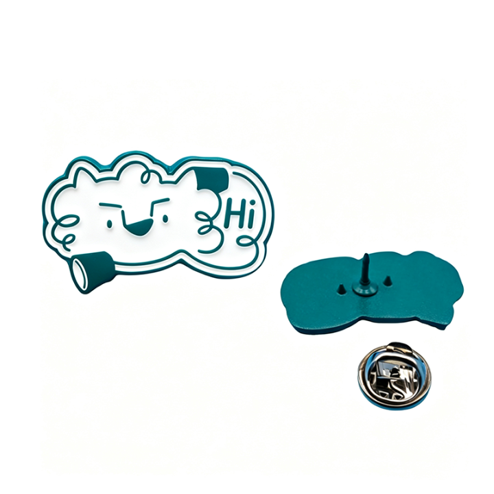 Custom 2D Zinc Alloy Soft Enamel Cutout Design Green Spray Paint Metal Pin